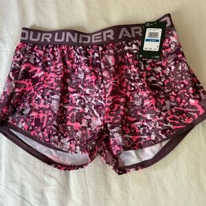 Under Armour Youth Pink and Gray Camouflage Sports Shorts - NWT - YXL